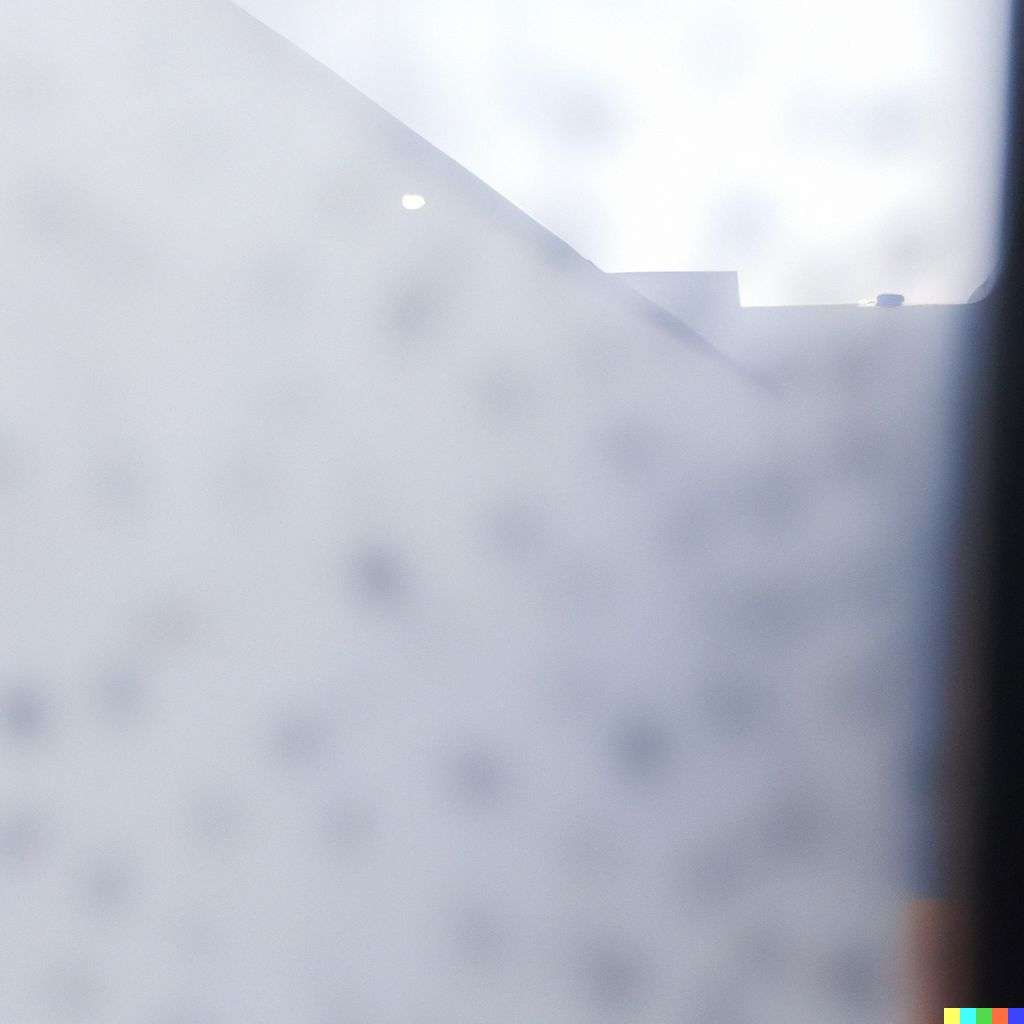 a photograph of a representation of anxiety seen through a window